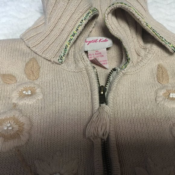 Vintage Crystal Kobe Zip Sweater Knit Cardigan - Size: XLarge - Picture 3 of 6